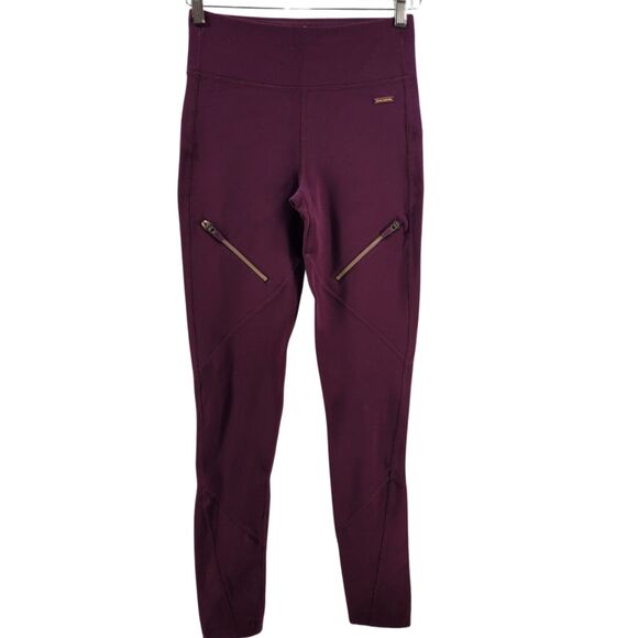 Sweaty Betty London Leggings Womens Small Full Length Zipper Pockets Maroon - Picture 1 of 16